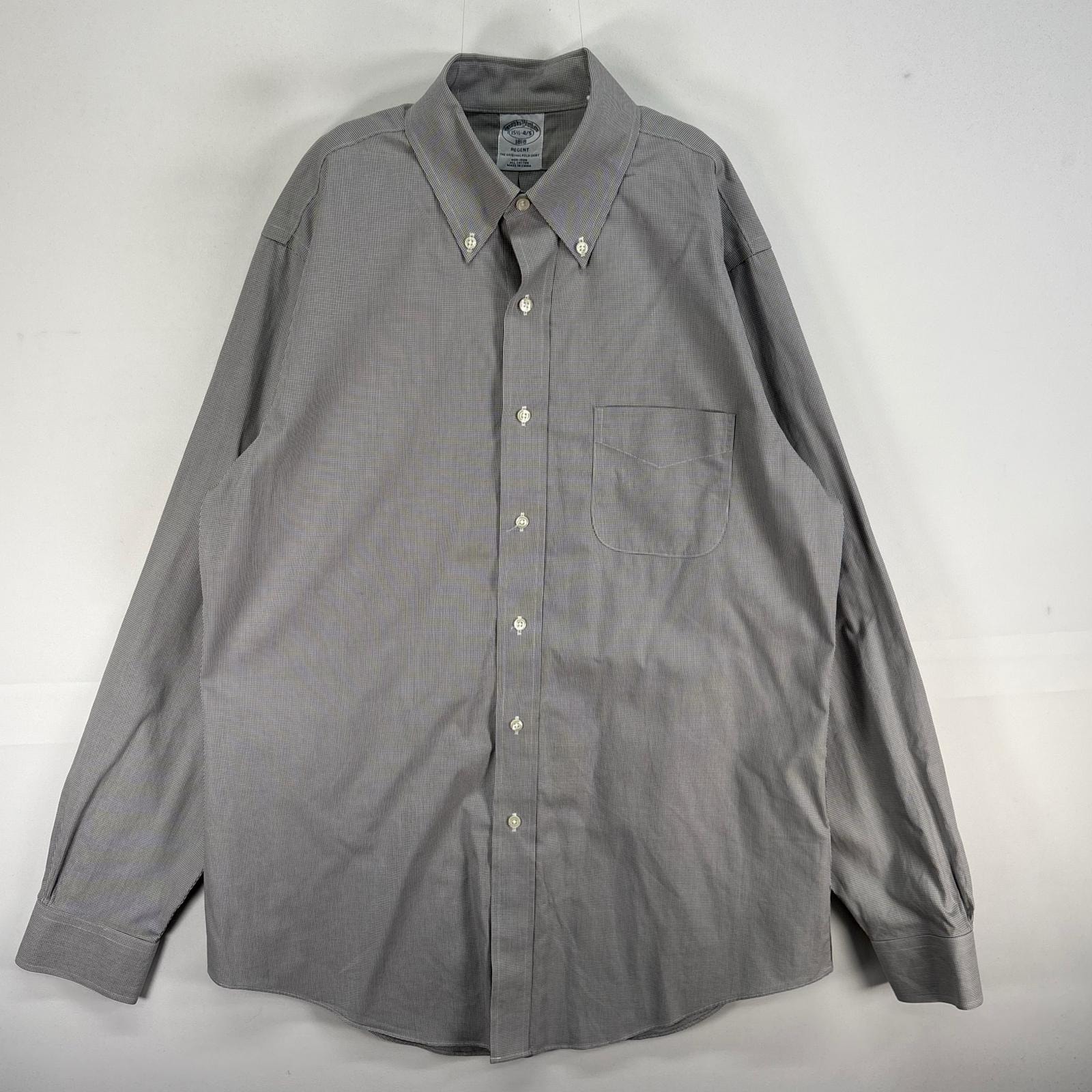 古着 ブルックスブラザーズ Brooks Brothers 長袖シャツ 千鳥格子 ボタンダウン REGENT M グレー系 チェック メンズ
