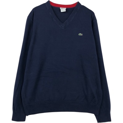 古着 ラコステ LACOSTE Vネック コットンニットセーター 6 メンズXL相当/eaa618827