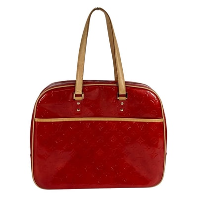 ルイヴィトン LOUIS VUITTON サットン M91080 モノグラムヴェルニ 肩掛け ボストンバッグ カバン ショルダーバッグ モノグラムヴェルニキャンバス レッド