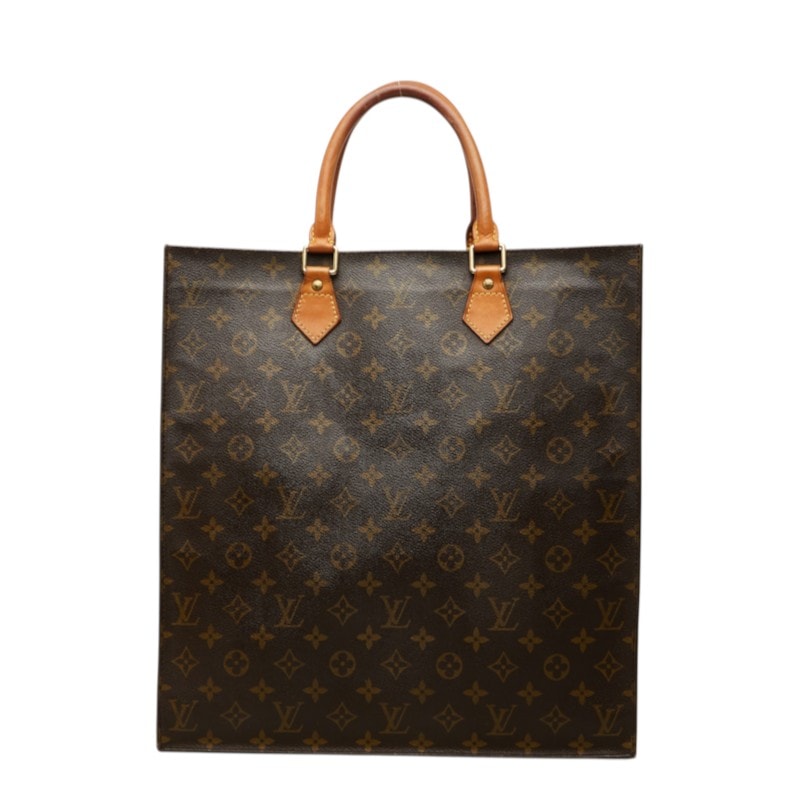 ルイ ヴィトン モノグラム サックプラ ハンドバッグ トートバッグ M51140 ブラウン PVC レザー レディース LOUIS VUITTON 中古