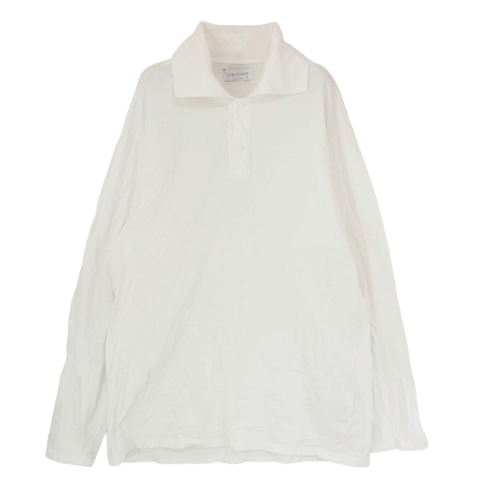 Yohji Yamamoto POUR HOMME ヨウジヤマモトプールオム ポロシャツ 24SS HS-T65-096 コットン ロングスリーブ 長袖 ポロシャツ ホワイト系 3【中古】