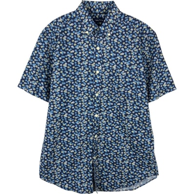 古着 00年代~ ノーティカ NAUTICA 花柄 半袖 ボタンダウンシャツ メンズM相当/eaa672905
