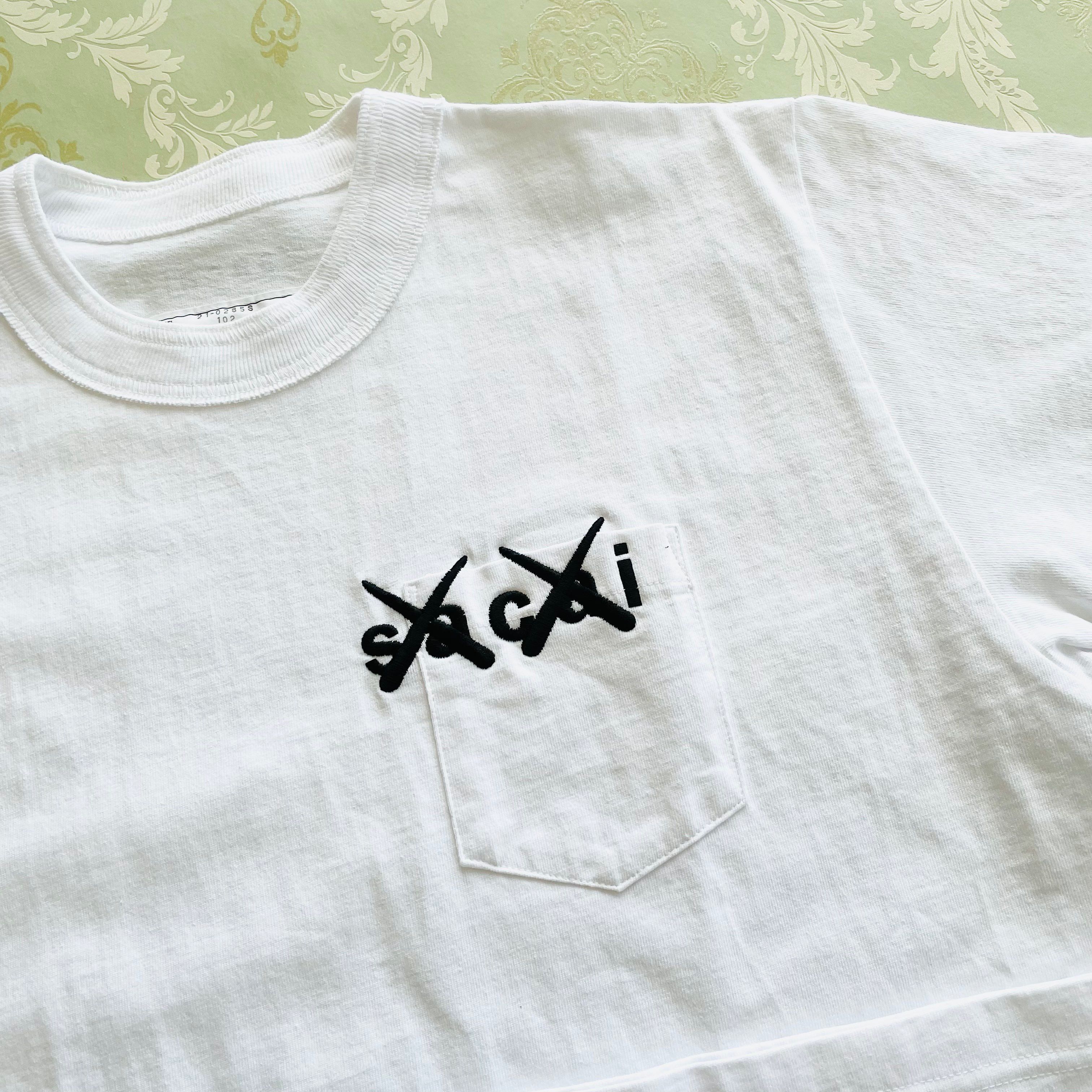 sacai KAWS Embroidery T-Shirt "White Black"