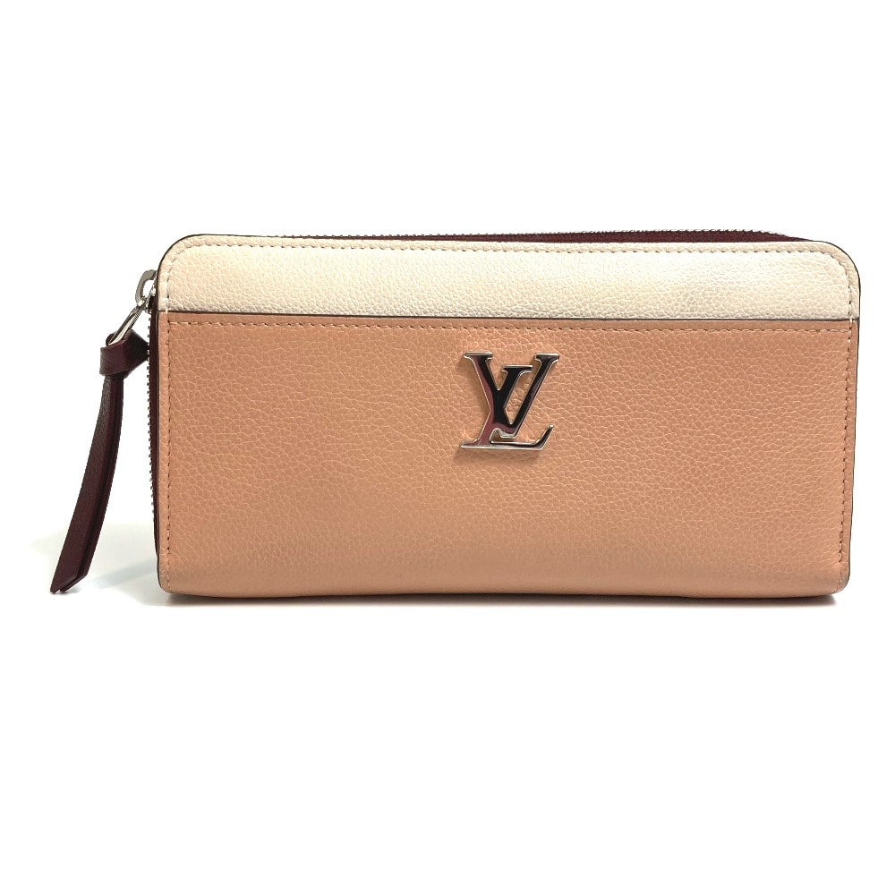 ルイヴィトン LOUIS VUITTON ジッピー・ロックミー M67540 長財布 レザー ローズソワクオーツ オレンジベージュ系