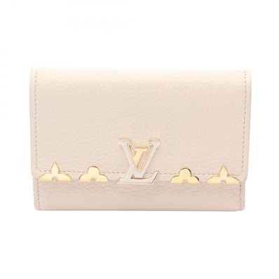 ルイ・ヴィトン LOUIS VUITTON ポルトフォイユ カプシーヌ コンパクト クオーツ 三つ折り財布 財布 レザー クオーツ レディース アイボリー系 M11363 【中古】