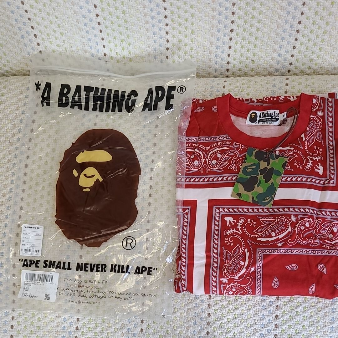 BAPE バンダナプリントロングTシャツ