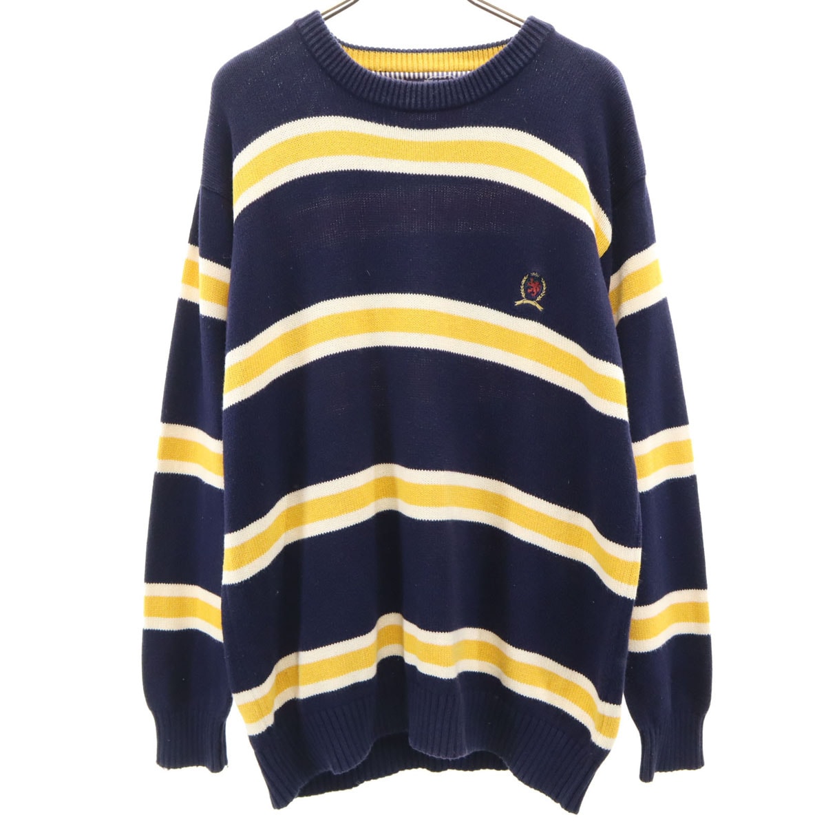 TOMMY HILFIGER トミーヒルフィガー 90s オールド ボーダー 長袖 セーター M ネイビー ニット