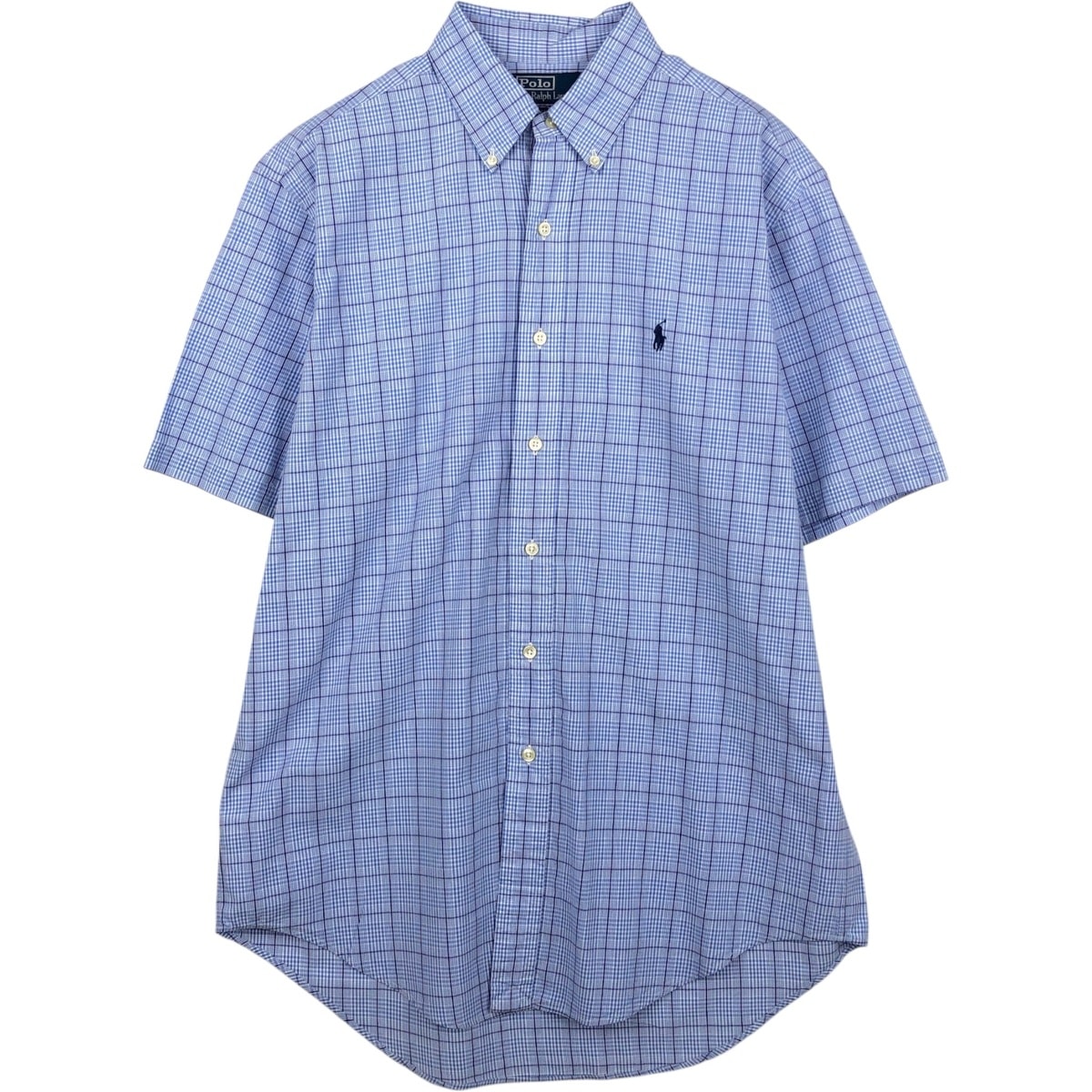 古着 ラルフローレン Ralph Lauren POLO by Ralph Lauren YARMOUTH 半袖 ボタンダウン チェックシャツ メンズM相当/eaa655873