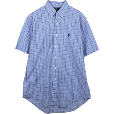 古着 ラルフローレン Ralph Lauren POLO by Ralph Lauren YARMOUTH 半袖 ボタンダウン チェックシャツ メンズM相当/eaa655873