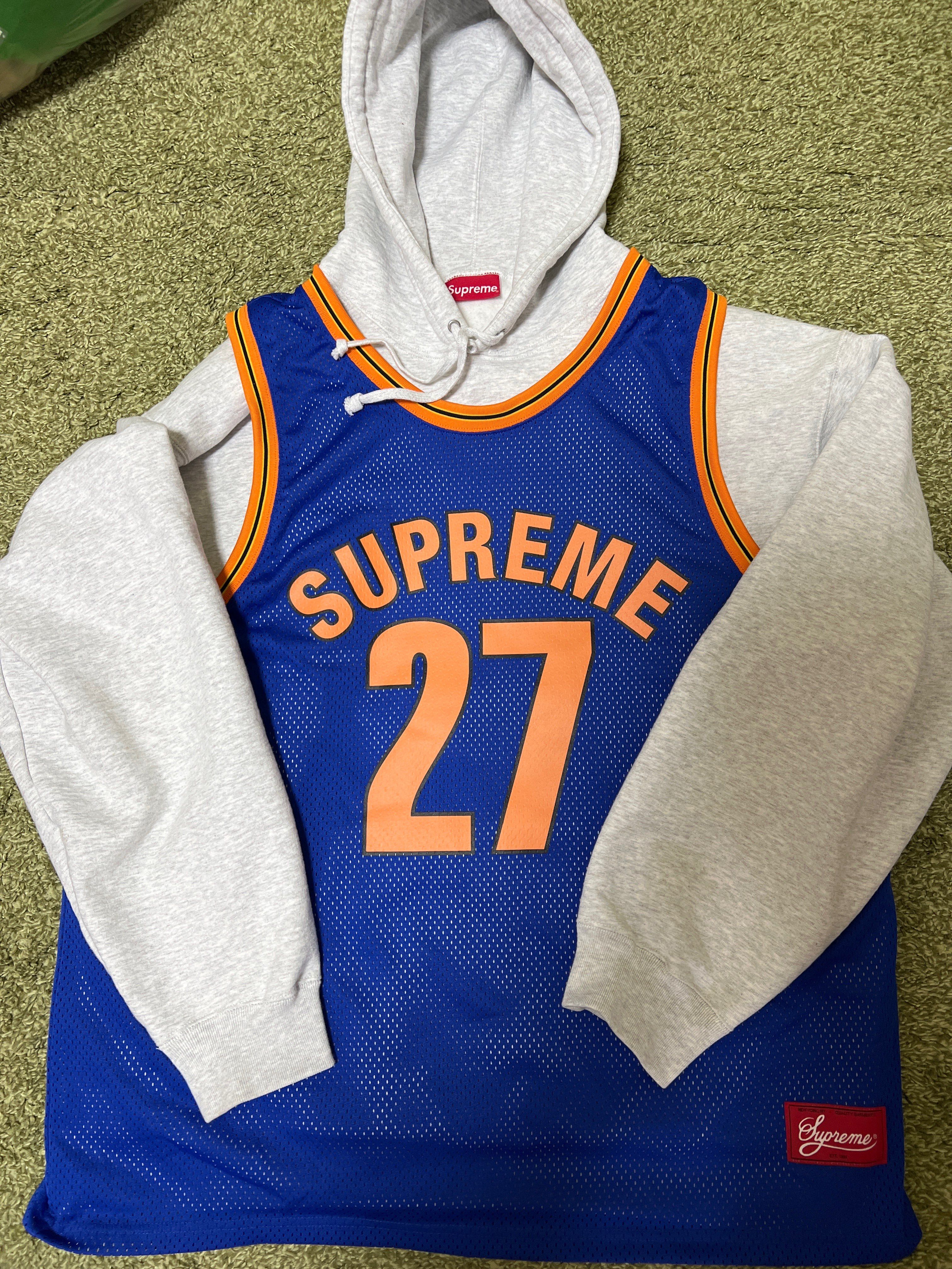 Supreme Basketball Jersey Hooded Sweatshirt "Grey"
