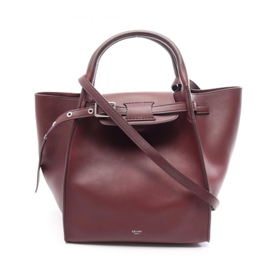 セリーヌ CELINE ビッグバッグ スモール ウィズ ロングストラップ 2WAY ハンドバッグ バッグ レザー レディース ボルドー系 183313A4T 【中古】