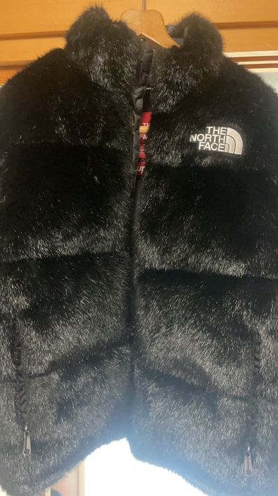 Supreme x The North Face Faux Fur Nuptse Jacket "Black"