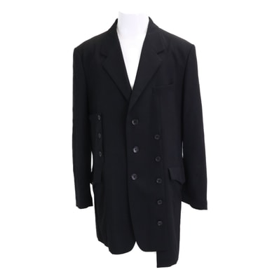 ヨウジヤマモトプールオム 【美品/25年製】HP-J21-100 WOOL GABARDINE SLEEVE BUTTON ASYMMETRY JACKET アシメントリージャケット 3