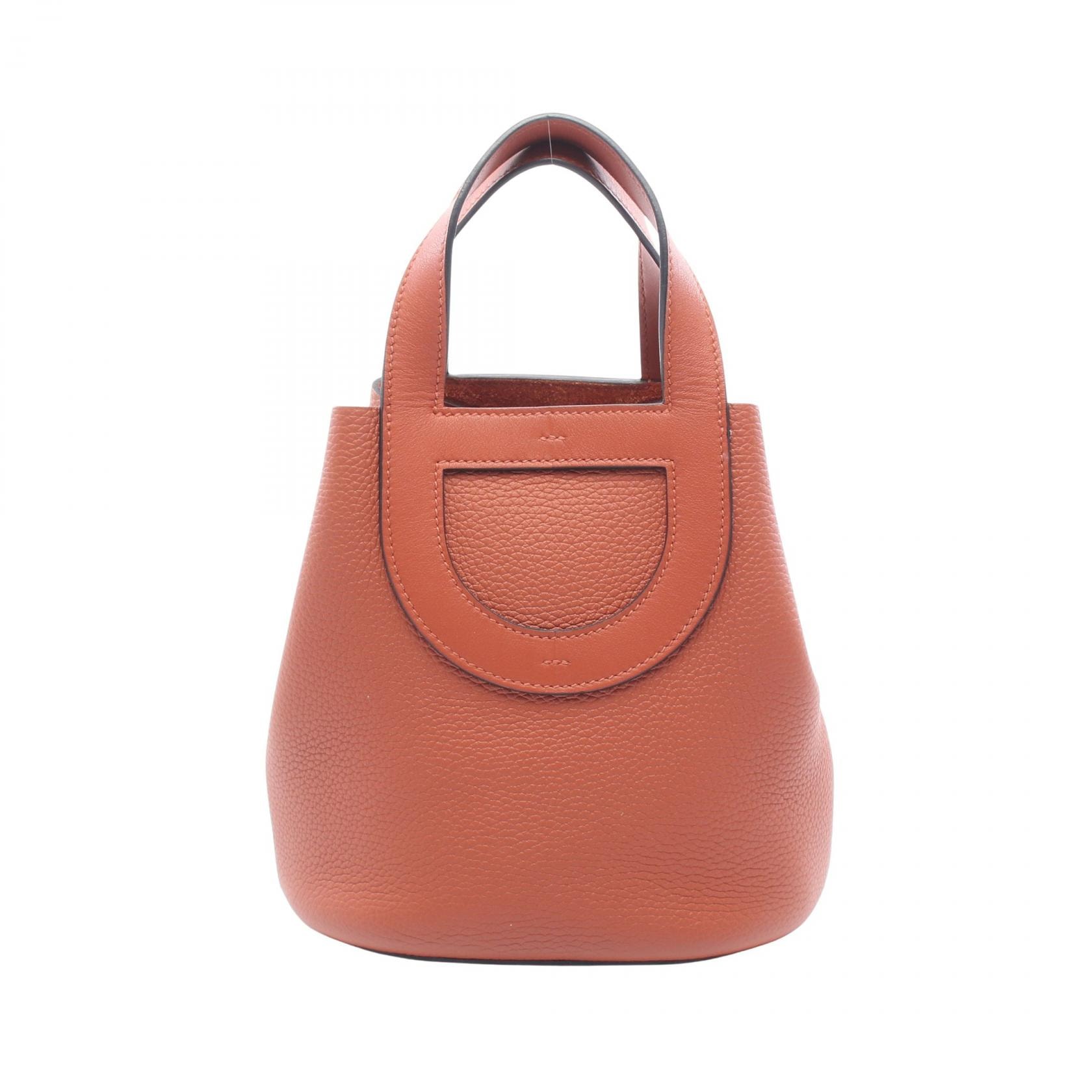 エルメス HERMES インザループ18 ハンドバッグ バッグ レザー トリヨンクレマンス / ヴォースイフト トリヨンクレマンス ブリック W刻印(2024年製造) レディース ブラウン系 【中古】