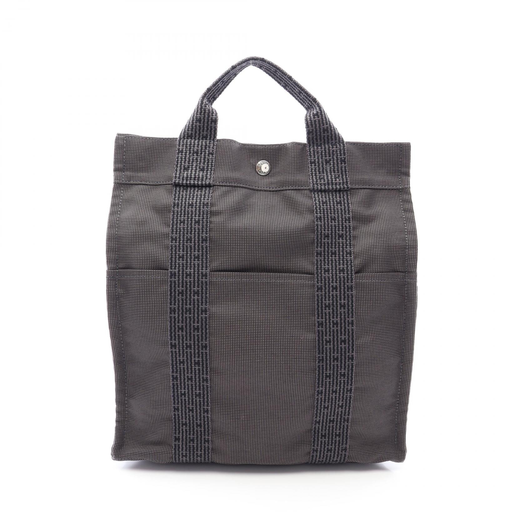 エルメス HERMES エールライン アドMM リュックサック バックパック バッグ ナイロンキャンバス メンズ レディース グレー系 【中古】