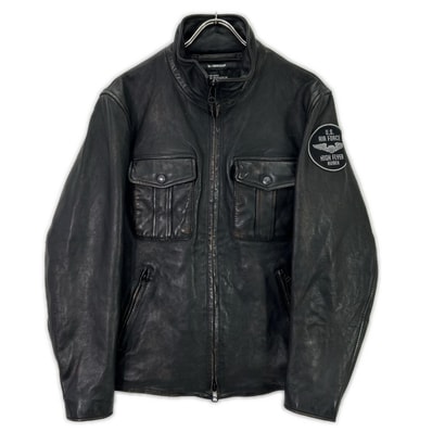 アヴィレックス 783-5250012 ヴィンテージ加工 シープスキン スタンド ライダース ジャケット XL