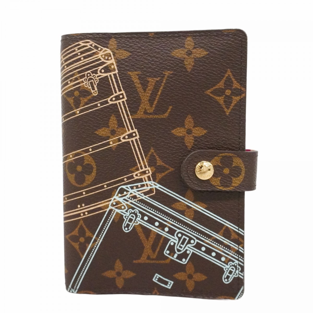 【6dd4259-k】ルイヴィトン 手帳カバー モノグラム クリスマスポートフォリオ アジェンダPM R20031 ブラウン【中古】レディース