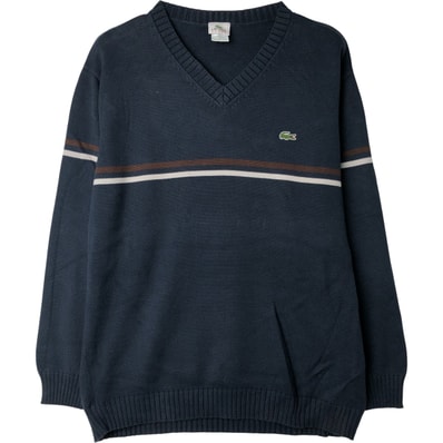 古着 ラコステ LACOSTE SPORT Vネック コットンニットセーター メンズXXL相当/eaa399974