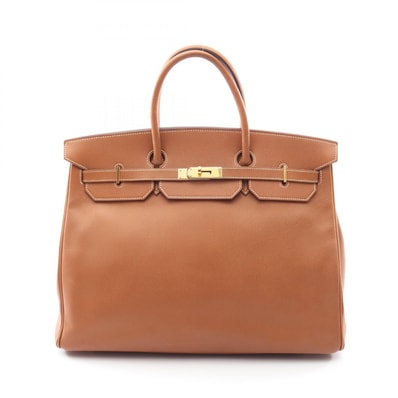 エルメス HERMES バーキン40 ゴールド ハンドバッグ バッグ クシュベル クシュベル ○Z刻印(1996年製造) レディース ブラウン系 【中古】