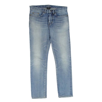 SAINT LAURENT サンローラン デニムパンツ 527389 YB477 whiskered skinny jeans ジップフライ スキニー デニム パンツ インディゴブルー系 29【中古】