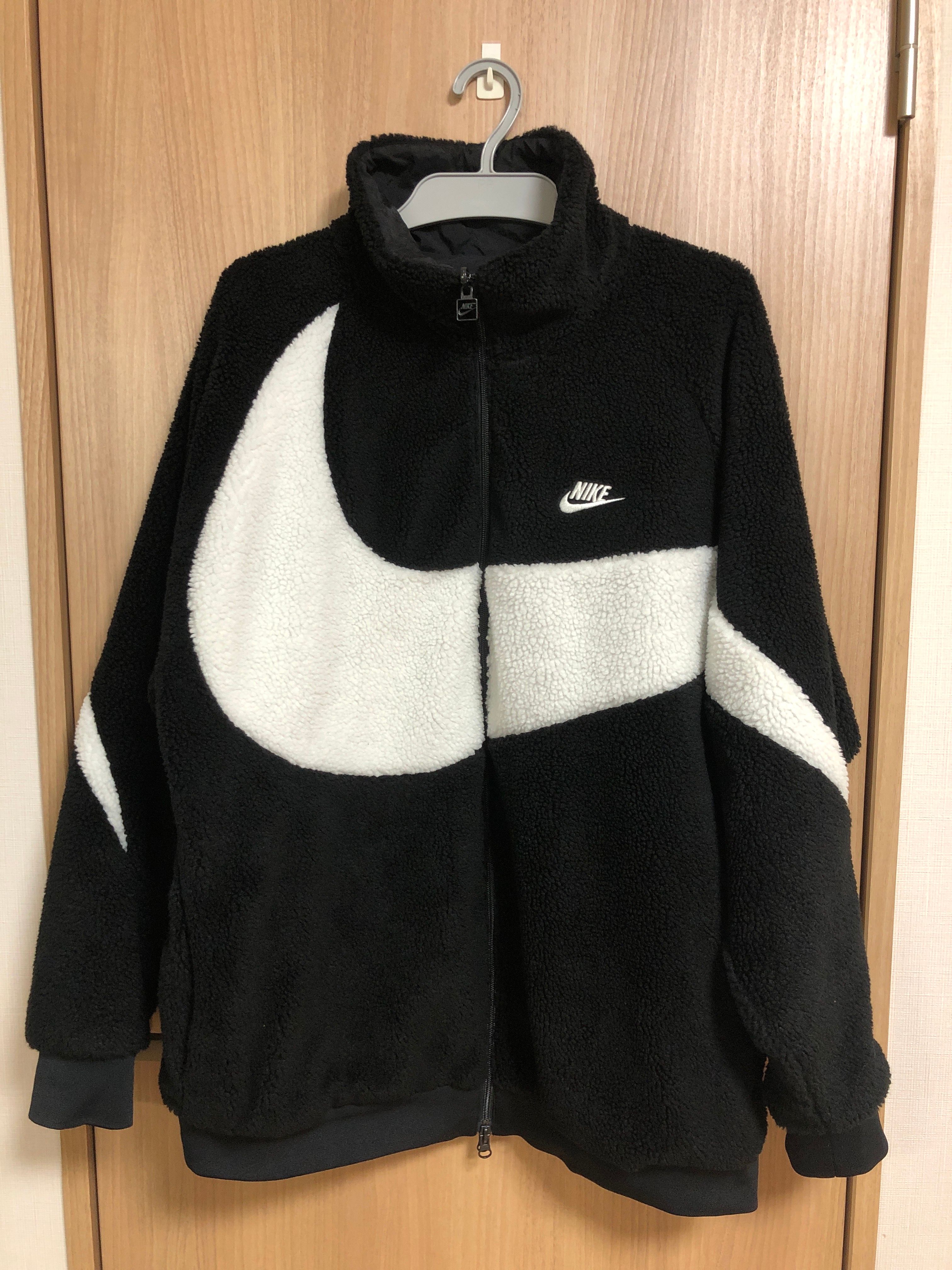 Nike Big Swoosh Reversible Boa Jacket "Black Sail"