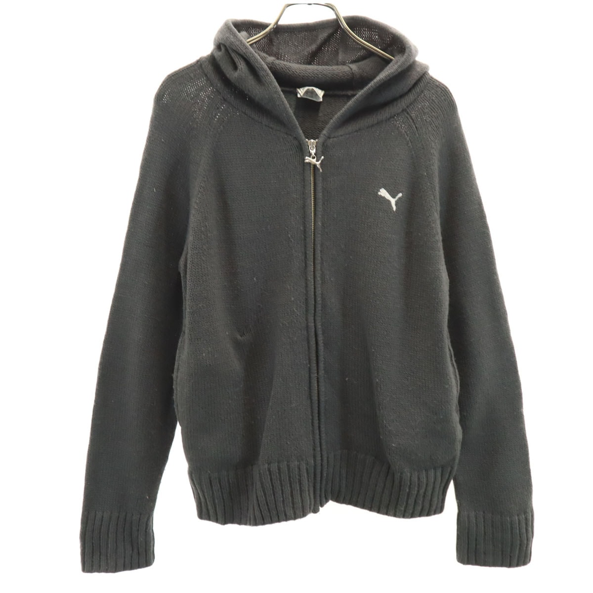 PUMA プーマ 長袖 ニット ジップパーカー L グレー