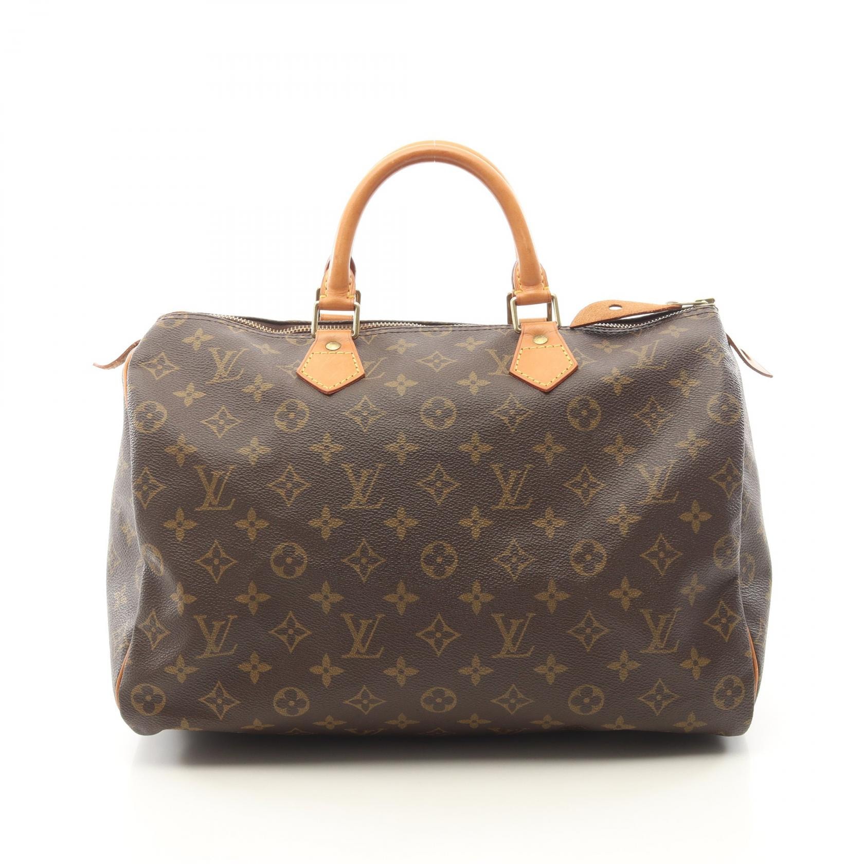 ルイ・ヴィトン LOUIS VUITTON スピーディ35 ハンドバッグ バッグ PVCコーティングキャンバス レザー モノグラム レディース ブラウン系 M41524 【中古】