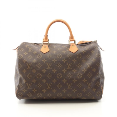 ルイ・ヴィトン LOUIS VUITTON スピーディ35 ハンドバッグ バッグ PVCコーティングキャンバス レザー モノグラム レディース ブラウン系 M41524 【中古】
