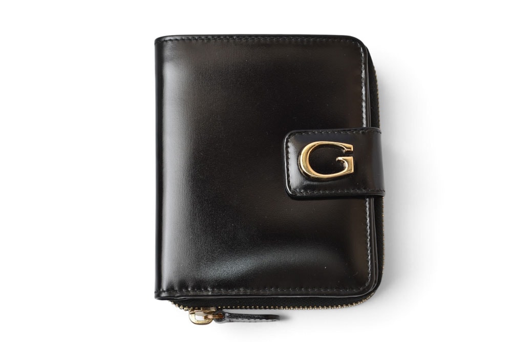 グッチ 財布 GUCCI ヴィンテージ 折財布 035.2184 Gロゴ レザー ブラック【中古】
