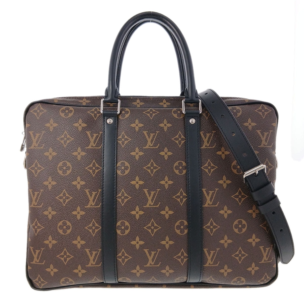 LOUIS VUITTON ルイ・ヴィトン PDV ポルト ドキュマン ヴォワヤージュ PM ビジネスバッグ M52005 モノグラム PVCコーティングキャンバス ブラウン  メンズ【中古】