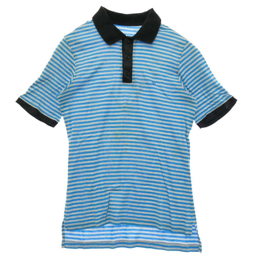 BALENCIAGA バレンシアガ Nicolas Ghesquiere ニコラ・ジェスキエール期 border polo ボーダー 半袖 ポロシャツ ブルー系【中古】