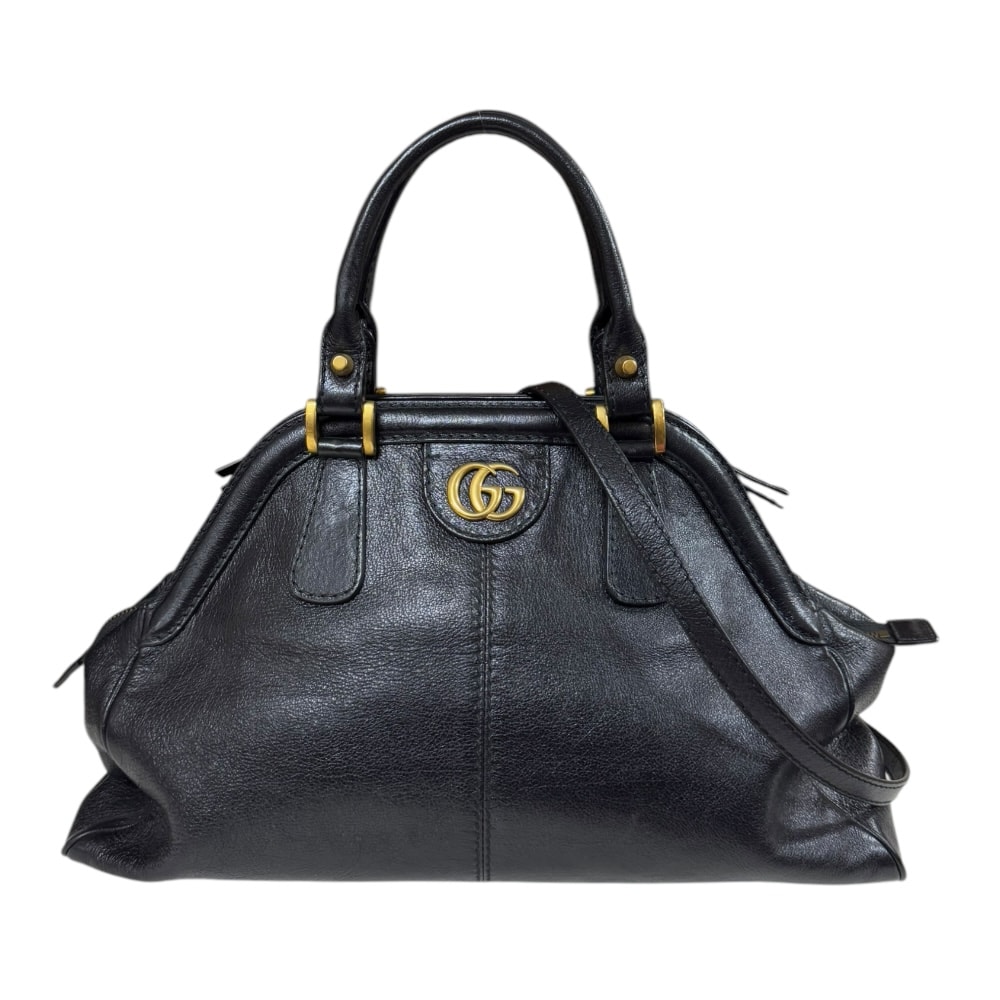 グッチ リベル ショルダーバッグ レザー 516459 ブラック レディース GUCCI  中古