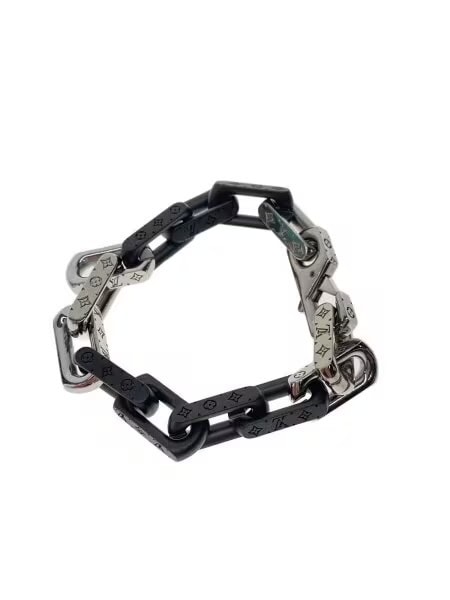 Louis Vuitton Monogram Chain Bracelet "Silver/Black"