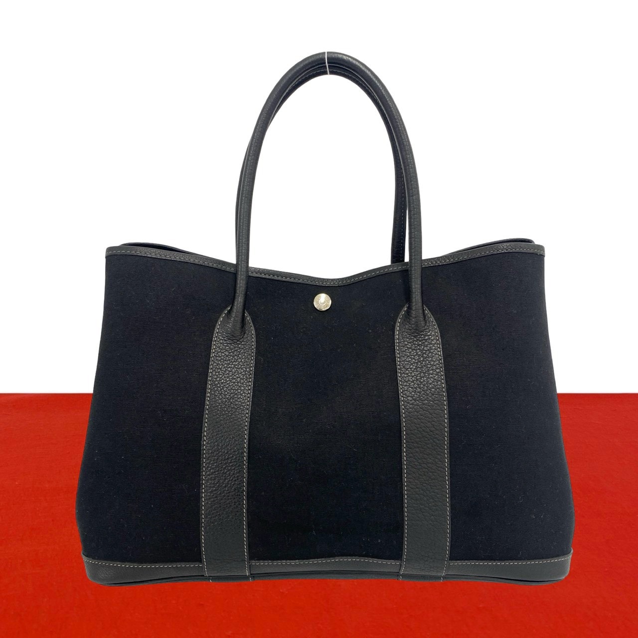 HERMES エルメス ガーデンパーティ PM トワルオフィシエ ネゴンダ トートバッグ ブラック
 03963