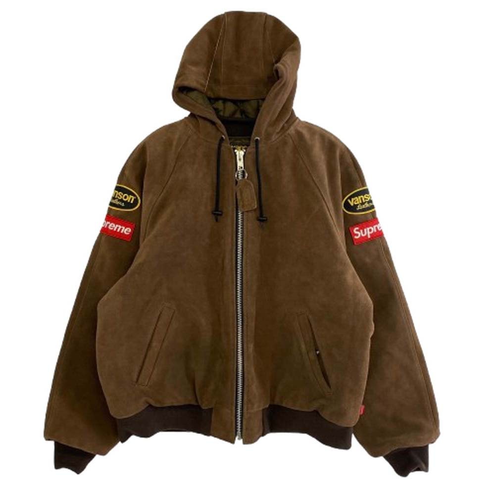 Supreme シュプリーム ジャケット 24AW vanson Leathers バンソン Hooded Work Jacket ワーク ジャケット ブラウン系 M【中古】