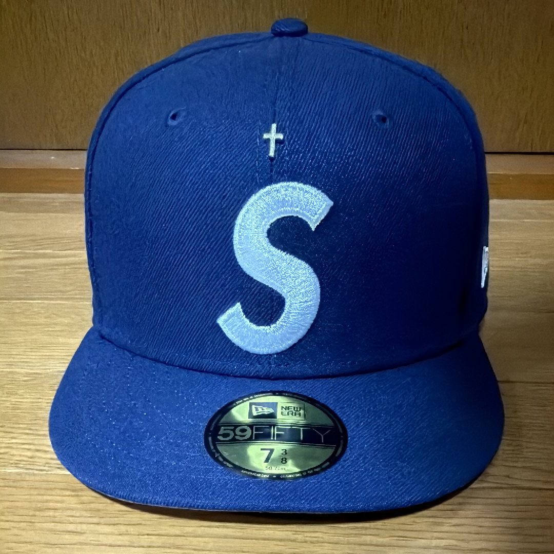 Supreme Gold Cross S Logo New Era "Light Navy"