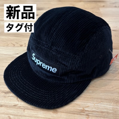 Supreme Corduroy Camp Cap 黒 ブラック コーデュロイ キャップ ボックスロゴ シュプリーム