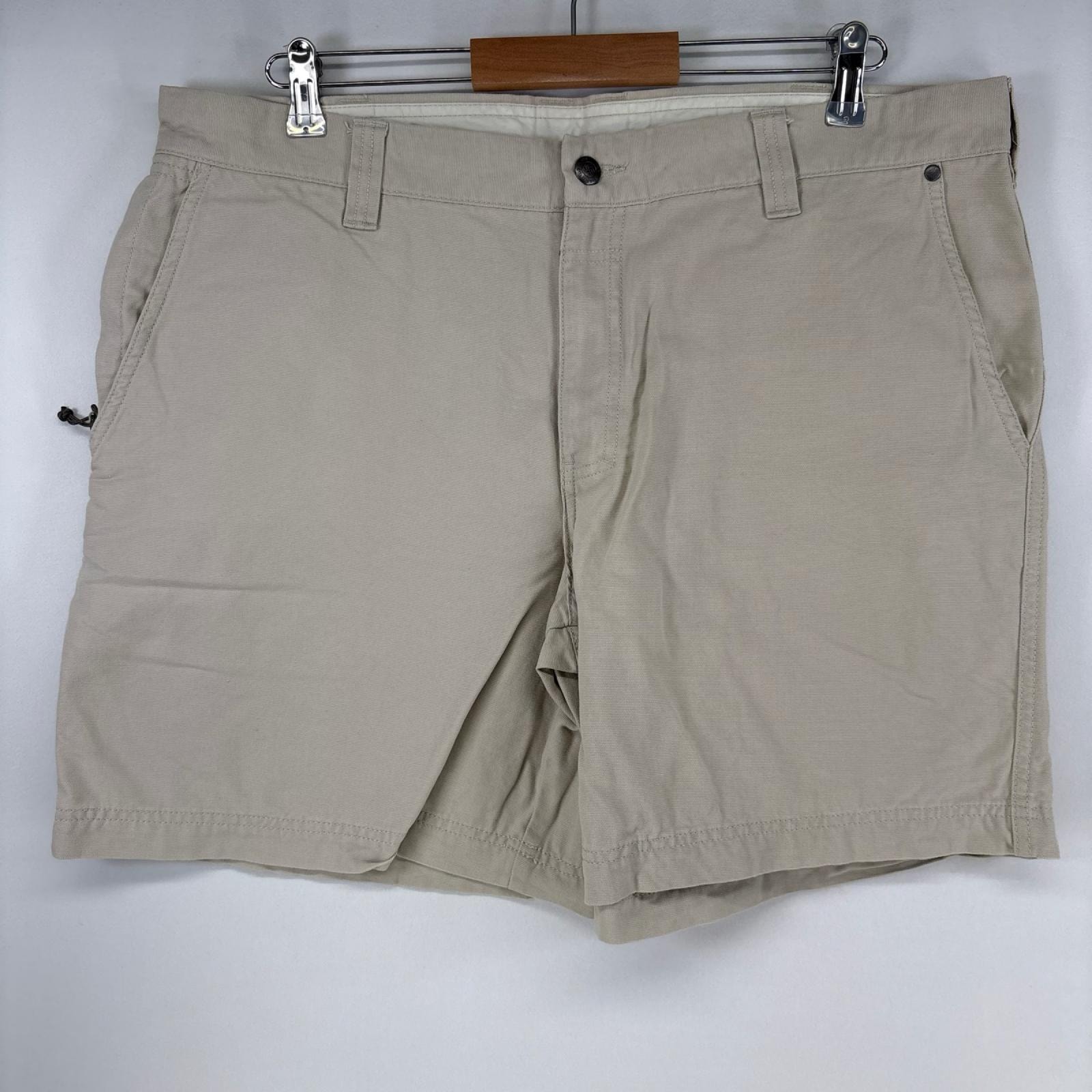 古着 コロンビア Columbia ダック ショートパンツ ワンポイントロゴ ハーフパンツ アウトドア w38 L8  ベージュ メンズ