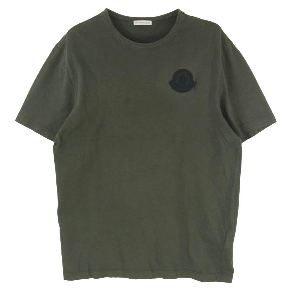 MONCLER モンクレール G10918C7E210 8390T モンクレールジャパンタグ MAGLIA T-SHIRT ラバーロゴワッペン バックロゴ Tシャツ 半袖 カットソー カーキ系 M【中古】