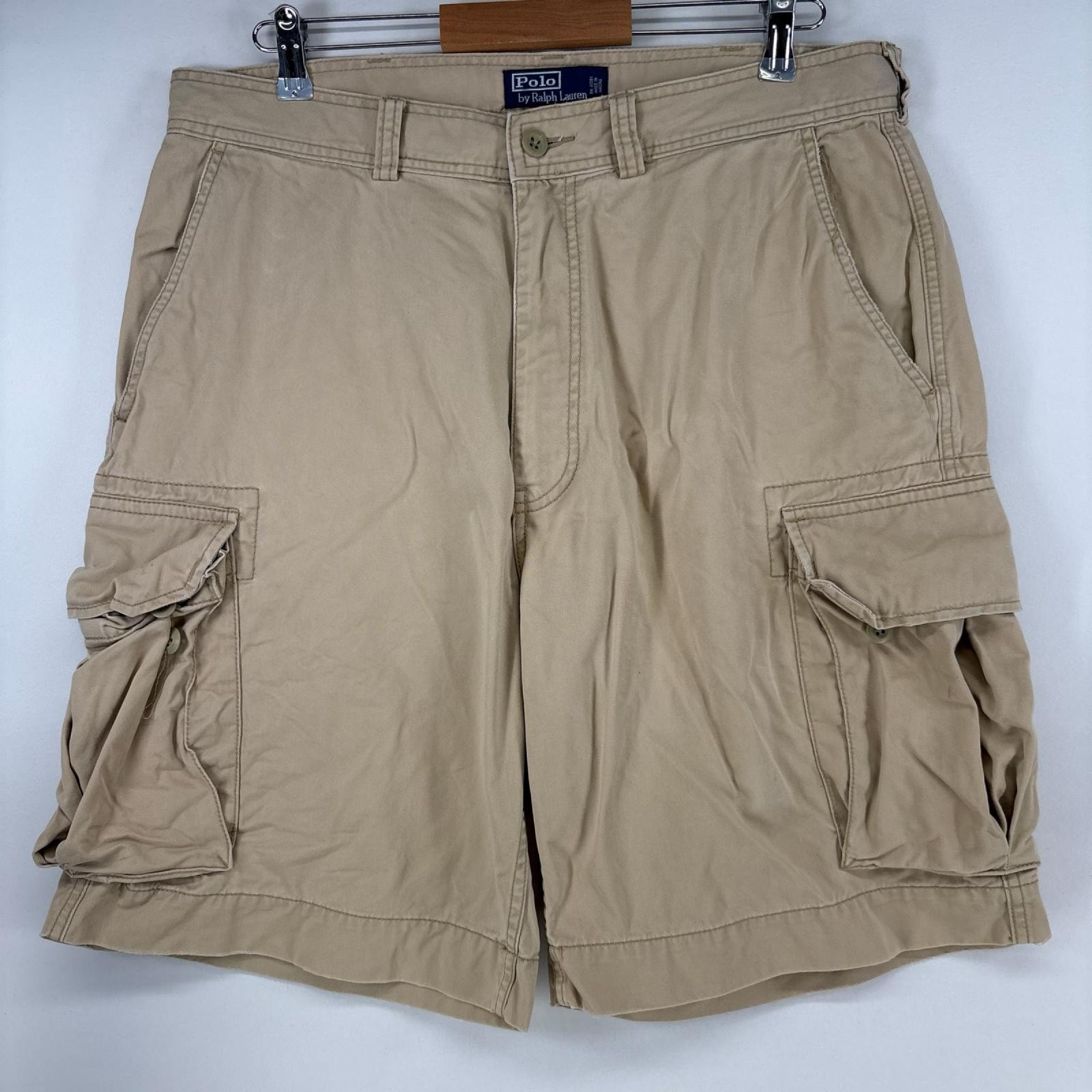古着 ポロバイラルフローレン Polo by Ralph Lauren ショートパンツ カーゴパンツ ポロチノ ハーフパンツ w36  ベージュ メンズ