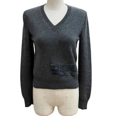 極美品 シャネル ニット グレー レディース 34 P57351