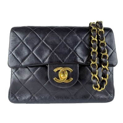 シャネル CHANEL ショルダーバッグ マトラッセ ラムスキン ブラック ゴールド レディース【中古】 z10875