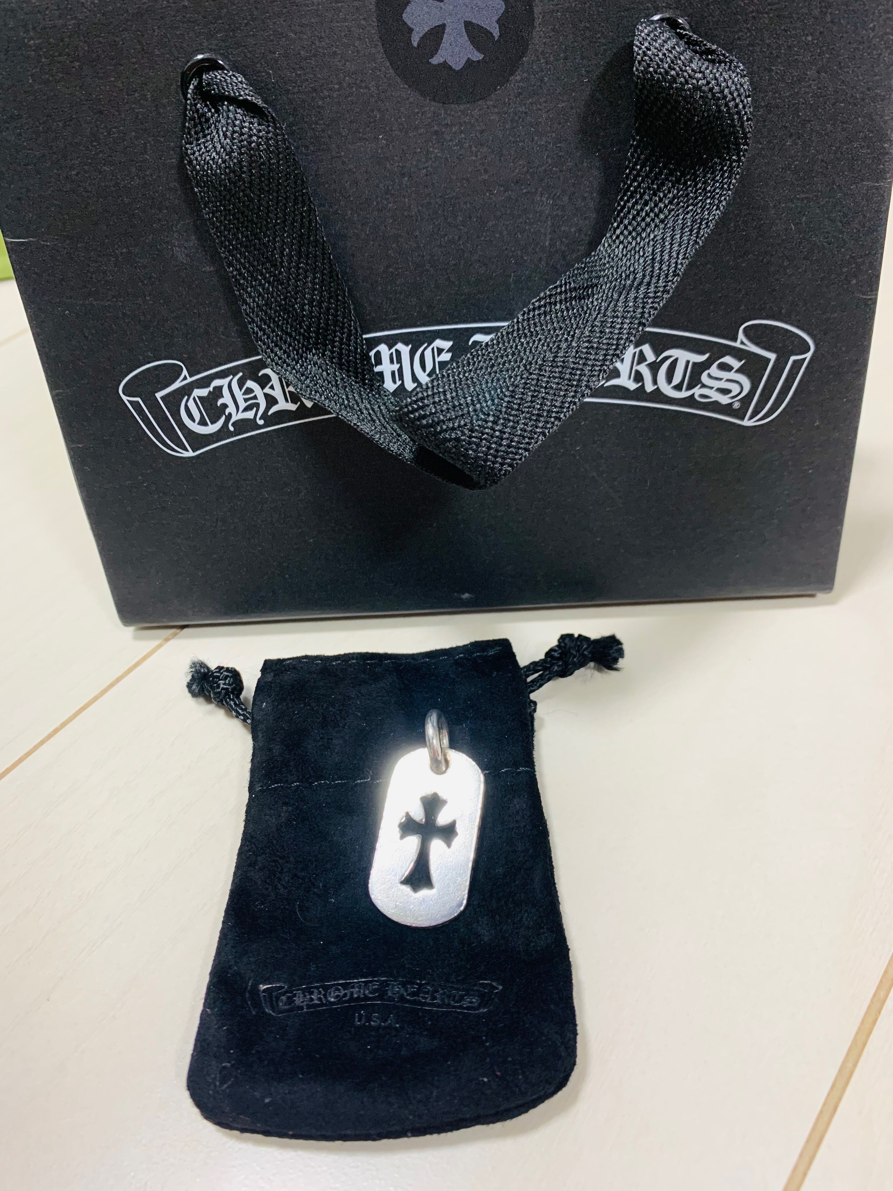 Chrome Hearts Dog Tag S Cut Out Cross "Silver"