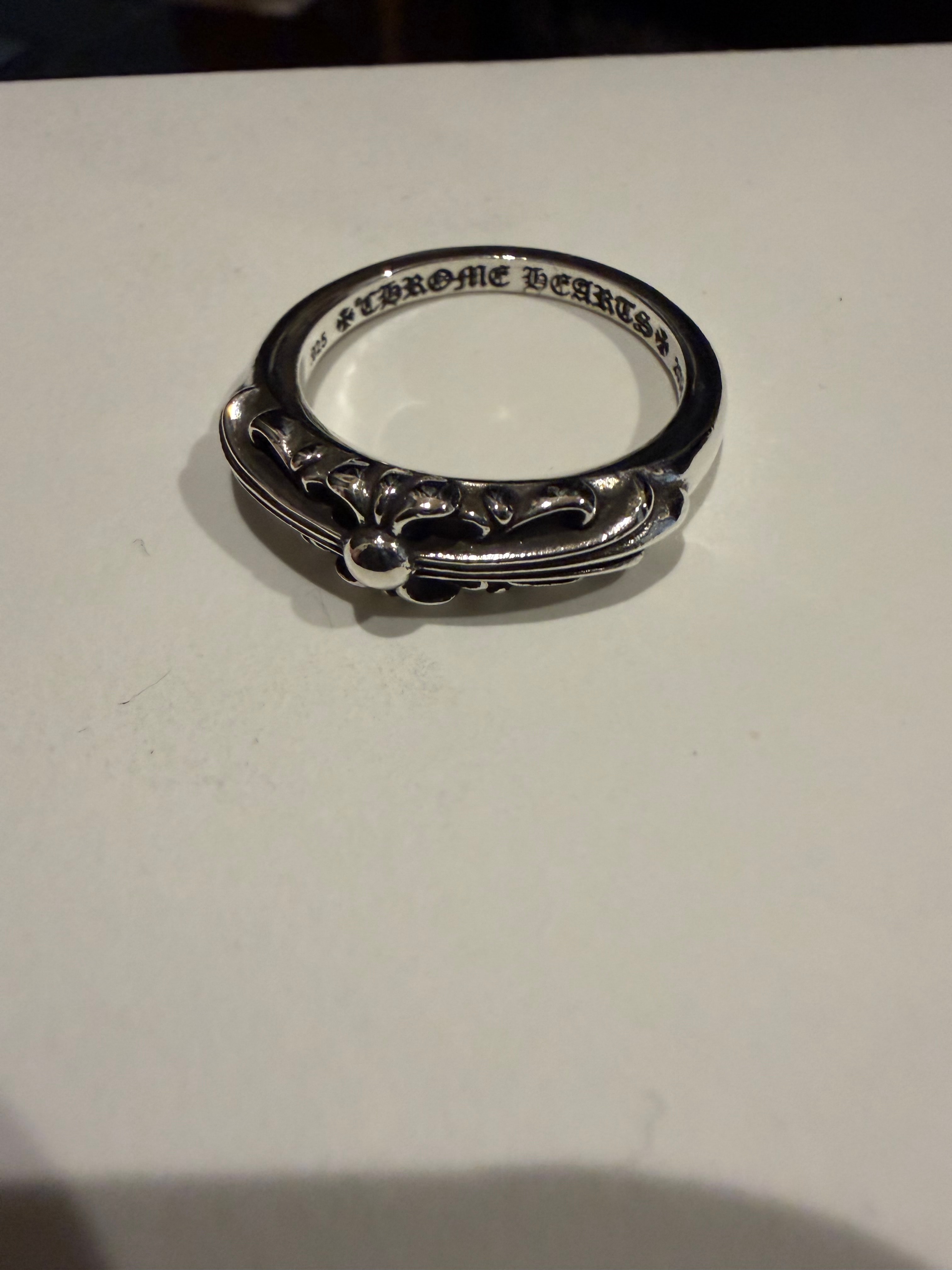 Chrome Hearts Baby Classic Ring w/ Floral Cross "Silver"