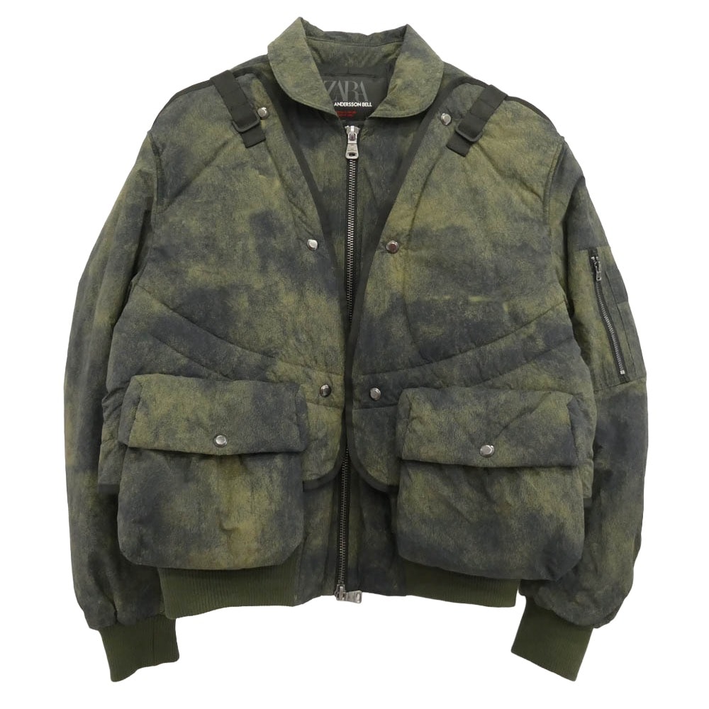 ZARA ザラ ジャケット ANDERSSON BELL アンダーソン ベル Bomber Jacket With Quilted Vest ベスト付き ボンバー ジャケット ブラック系 カーキ系 S【美品】【中古】
