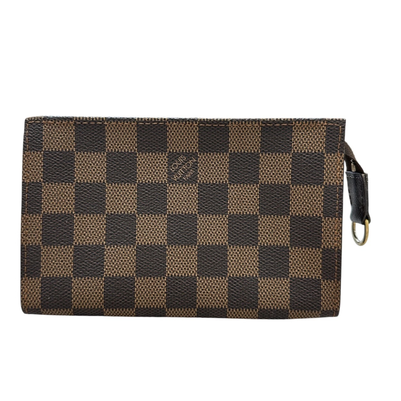 美品 LOUIS VUITTON ルイヴィトン ダミエ ブラウン ゴールド金具 PVC ポーチ マルチポーチ 小物入れ S1-00128 【中古】