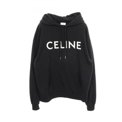 セリーヌ CELINE ルーズスウェットシャツ パーカー 衣料品 トップス コットン メンズ ブラック系 【中古】