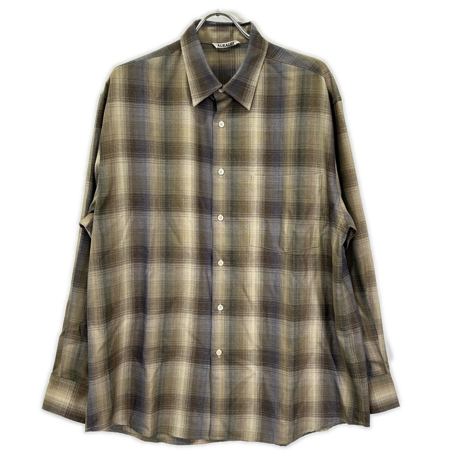 オーラリー A25AS01LC 25AW SUPER LIGHT WOOL CHECK SHIRT 4