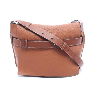 ロエベ LOEWE メッセンジャー ベルト ショルダーバッグ バッグ レザー メンズ ブラウン系 【中古】