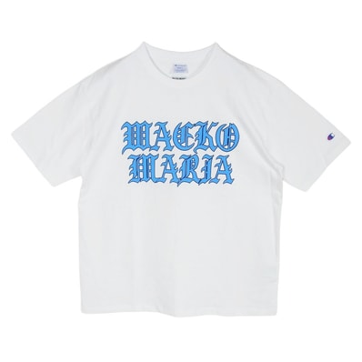 WACKO MARIA ワコマリア Champion チャンピオン 26SS × CHAMPION HEAVY WEIGHT T-SHIRT チャンピオン ヘビーウェイト ロゴT シャツ ホワイト系 S【中古】